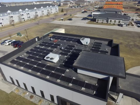 Commercial solar rooftop from drone