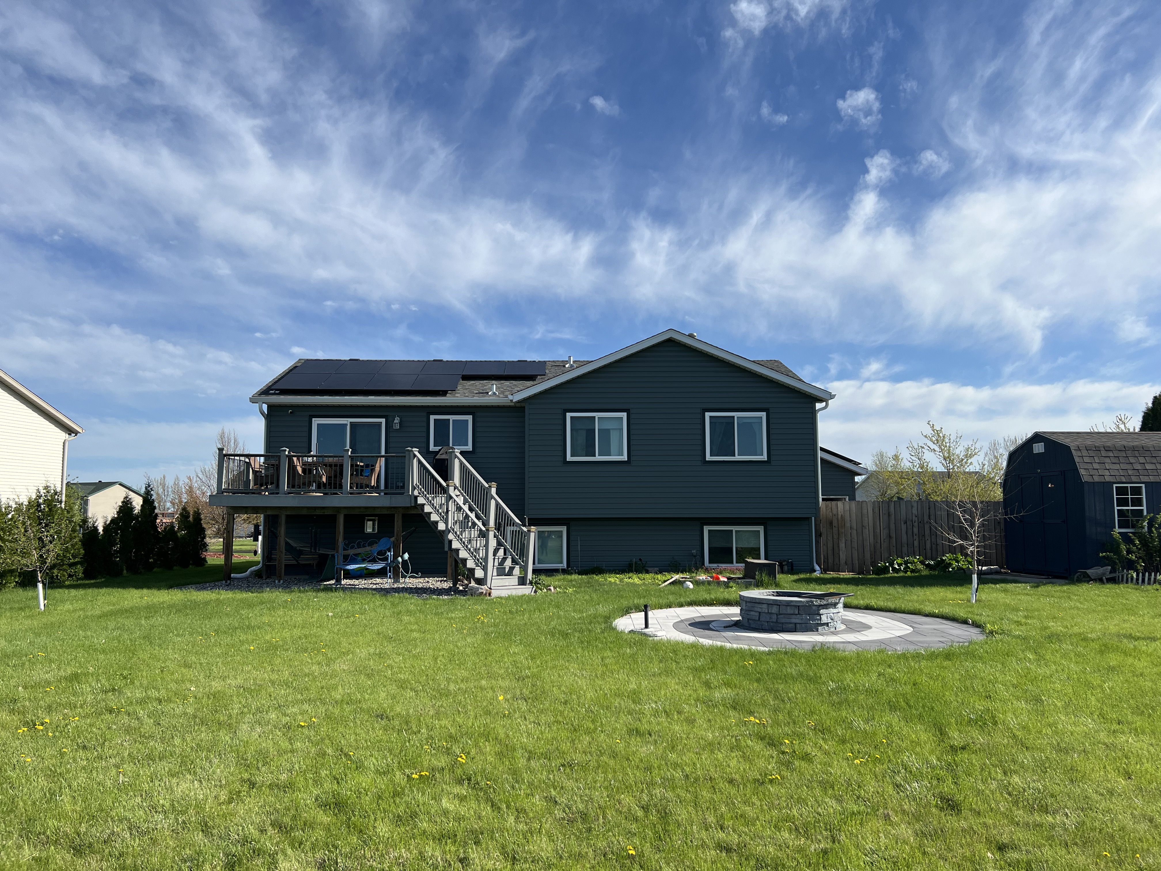 Residential Solar with backyard view